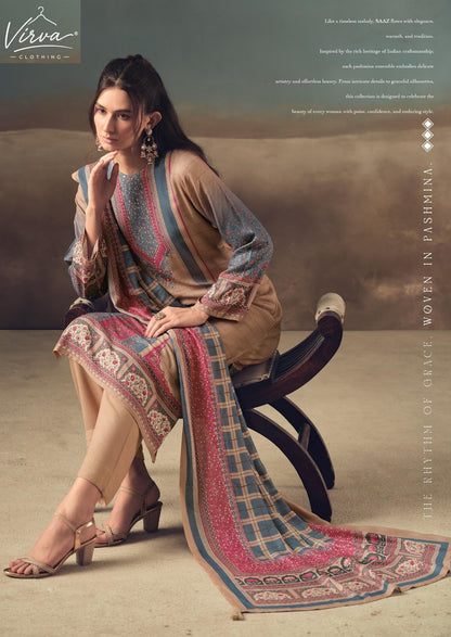 Saaz Virva Viscose Pashmina Suits Exporter India