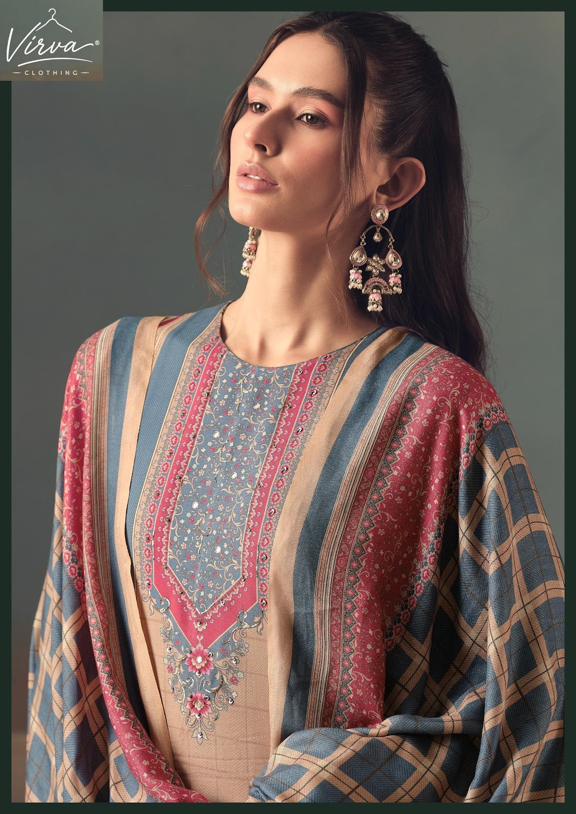 Saaz Virva Viscose Pashmina Suits Exporter India
