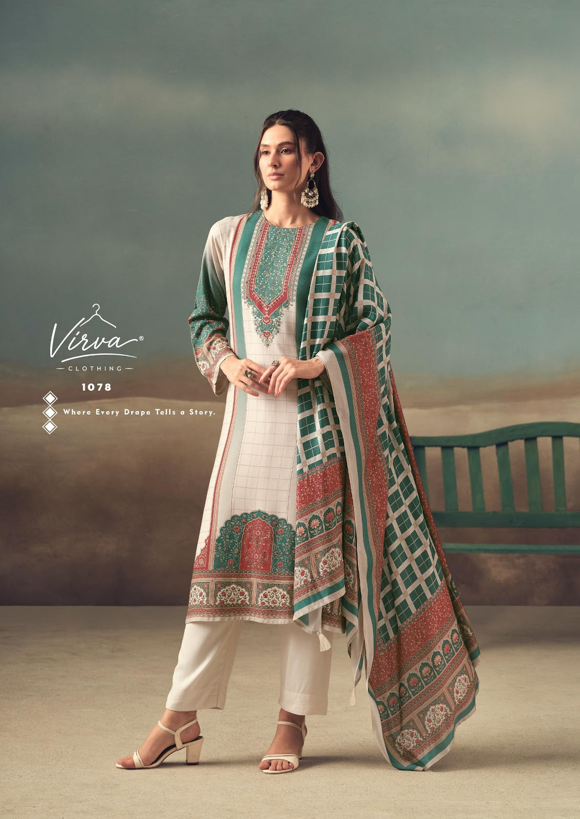 Saaz Virva Viscose Pashmina Suits Exporter India