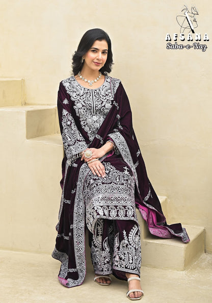 Saba E Naz Afsana Readymade Velvet Suits Manufacturer Ahmedabad