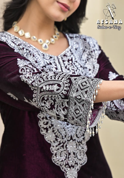 Saba E Naz Afsana Readymade Velvet Suits Manufacturer Ahmedabad