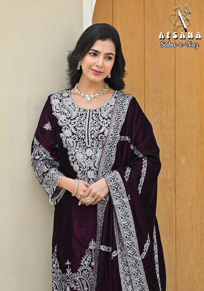 Saba E Naz Afsana Readymade Velvet Suits Manufacturer Ahmedabad