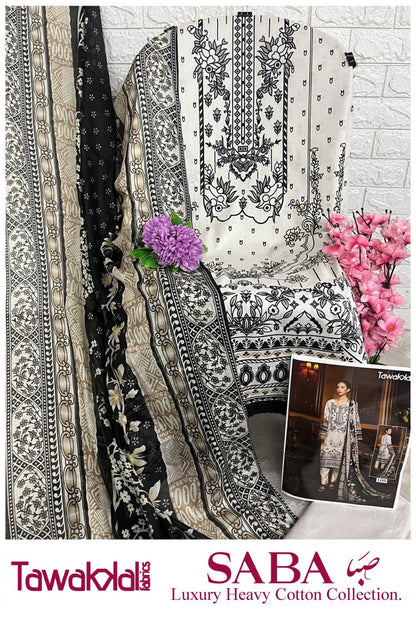 Saba Luxury Cotton Collection Tawakkal Fabrics Karachi Salwar Suits Supplier Ahmedabad