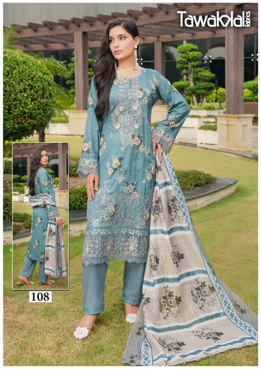 Saba Luxury Cotton Collection Tawakkal Fabrics Karachi Salwar Suits Supplier Ahmedabad