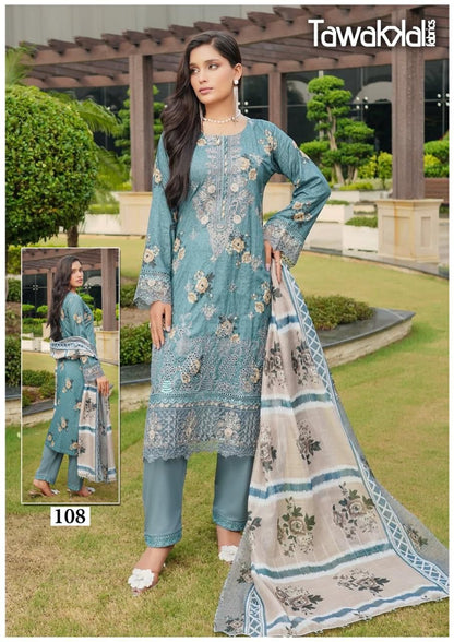 Saba Luxury Cotton Collection Tawakkal Fabrics Karachi Salwar Suits Supplier Ahmedabad