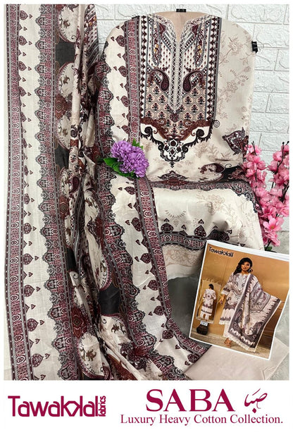 Saba Luxury Cotton Collection Tawakkal Fabrics Karachi Salwar Suits Supplier Ahmedabad