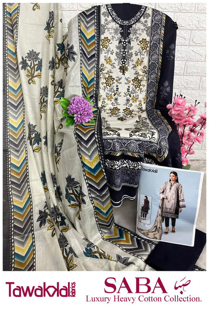 Saba Luxury Cotton Collection Tawakkal Fabrics Karachi Salwar Suits Supplier Ahmedabad