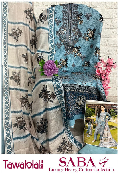 Saba Luxury Cotton Collection Tawakkal Fabrics Karachi Salwar Suits Supplier Ahmedabad