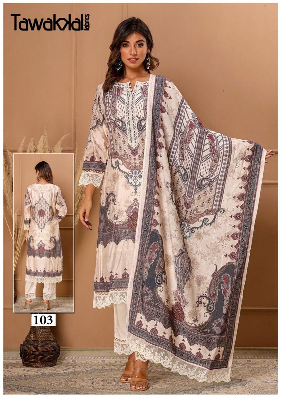 Saba Luxury Heavy Cotton Collection Tawakkal Fabrics Karachi Readymade Suits Wholesale