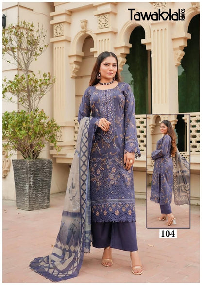 Saba Luxury Heavy Cotton Collection Tawakkal Fabrics Karachi Readymade Suits Wholesale