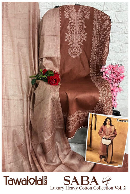 Saba Vol 2 Luxury Cotton Collection Tawakkal Fabrics Karachi Salwar Suits Manufacturer Gujarat