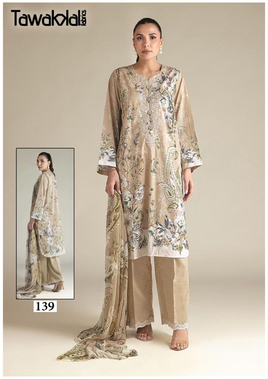 Saba Vol 4 Tawakkal Fabrics Mix Cotton Karachi Salwar Suits Wholesale