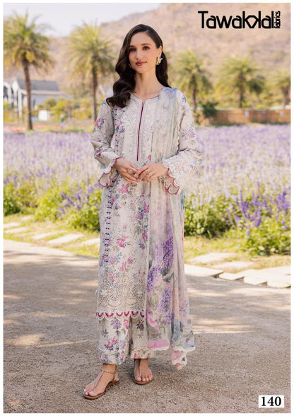 Saba Vol 4 Tawakkal Fabrics Mix Cotton Karachi Salwar Suits Wholesale