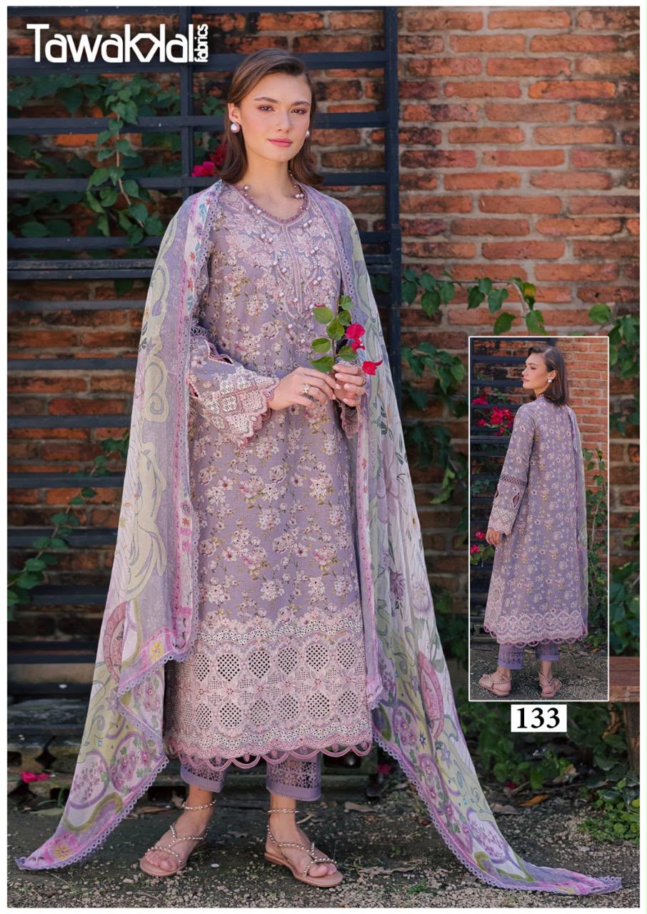 Saba Vol 4 Tawakkal Fabrics Mix Cotton Karachi Salwar Suits Wholesale