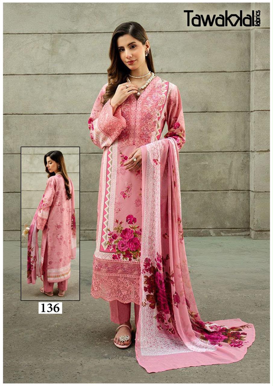 Saba Vol 4 Tawakkal Fabrics Mix Cotton Karachi Salwar Suits Wholesale