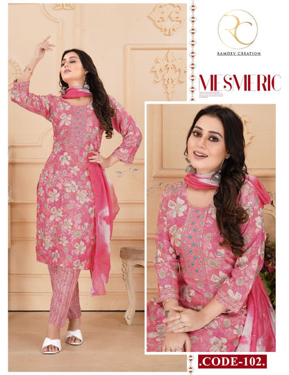 Sabari Ramdev Creation Capsule Readymade Pant Style Suits Manufacturer Ahmedabad