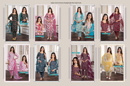 Sabari Vol 8 Girinemi Capsule Readymade Pant Style Suits Wholesaler Ahmedabad