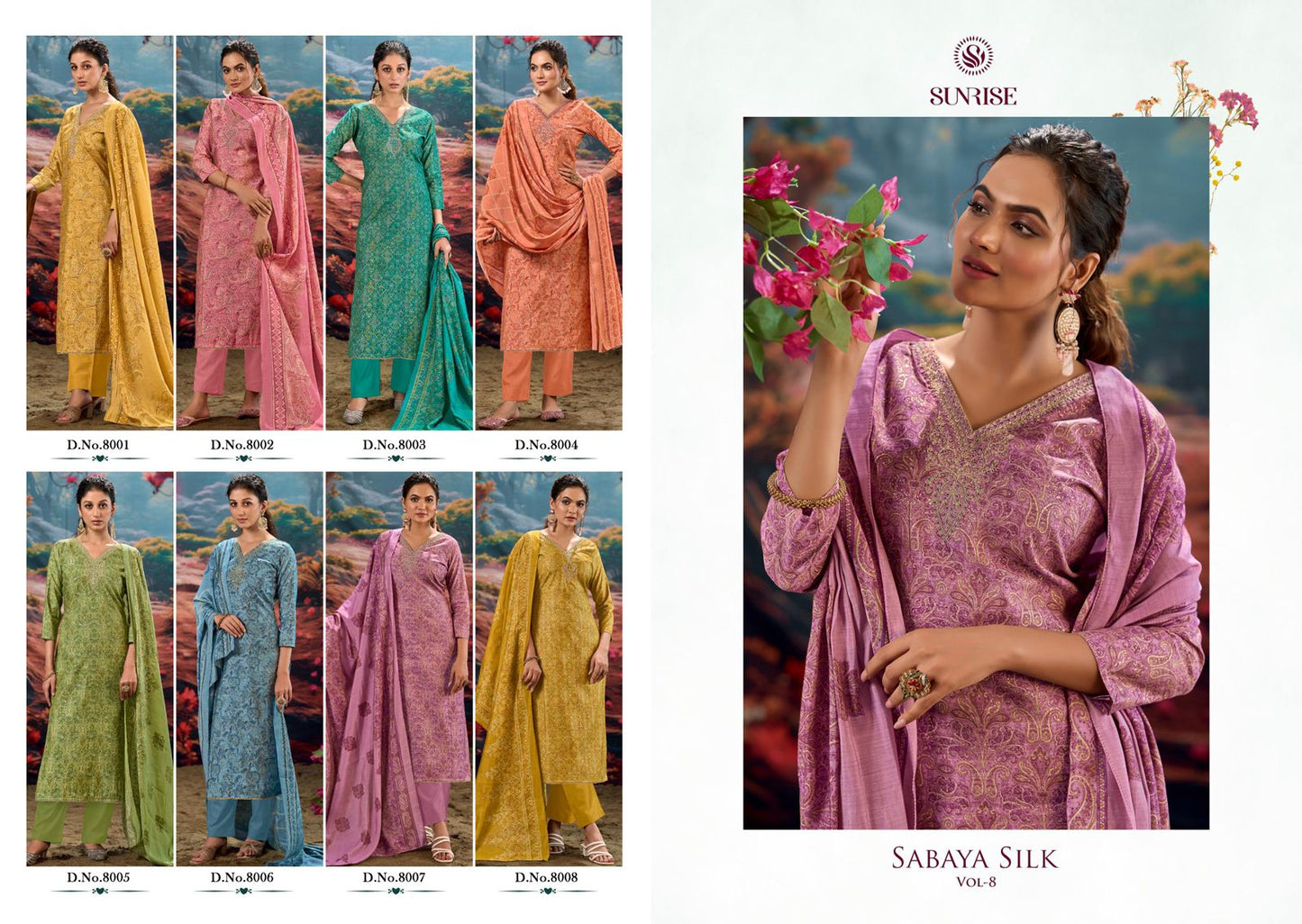 Sabaya Silk Vol 8 Sunrise Modal Silk Pant Style Suits Supplier Ahmedabad