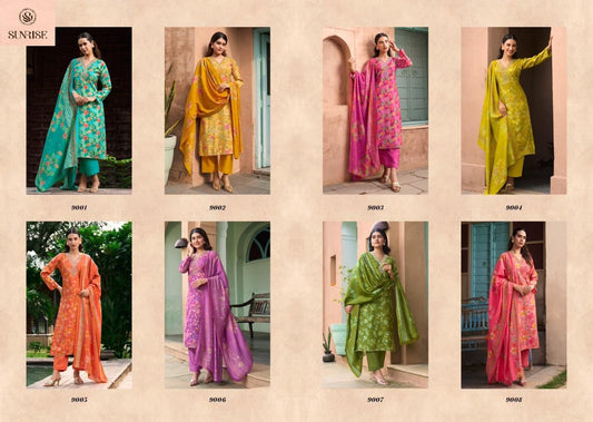 Sabaya Silk Vol 9 Sunrise Modal Silk Pant Style Suits Exporter
