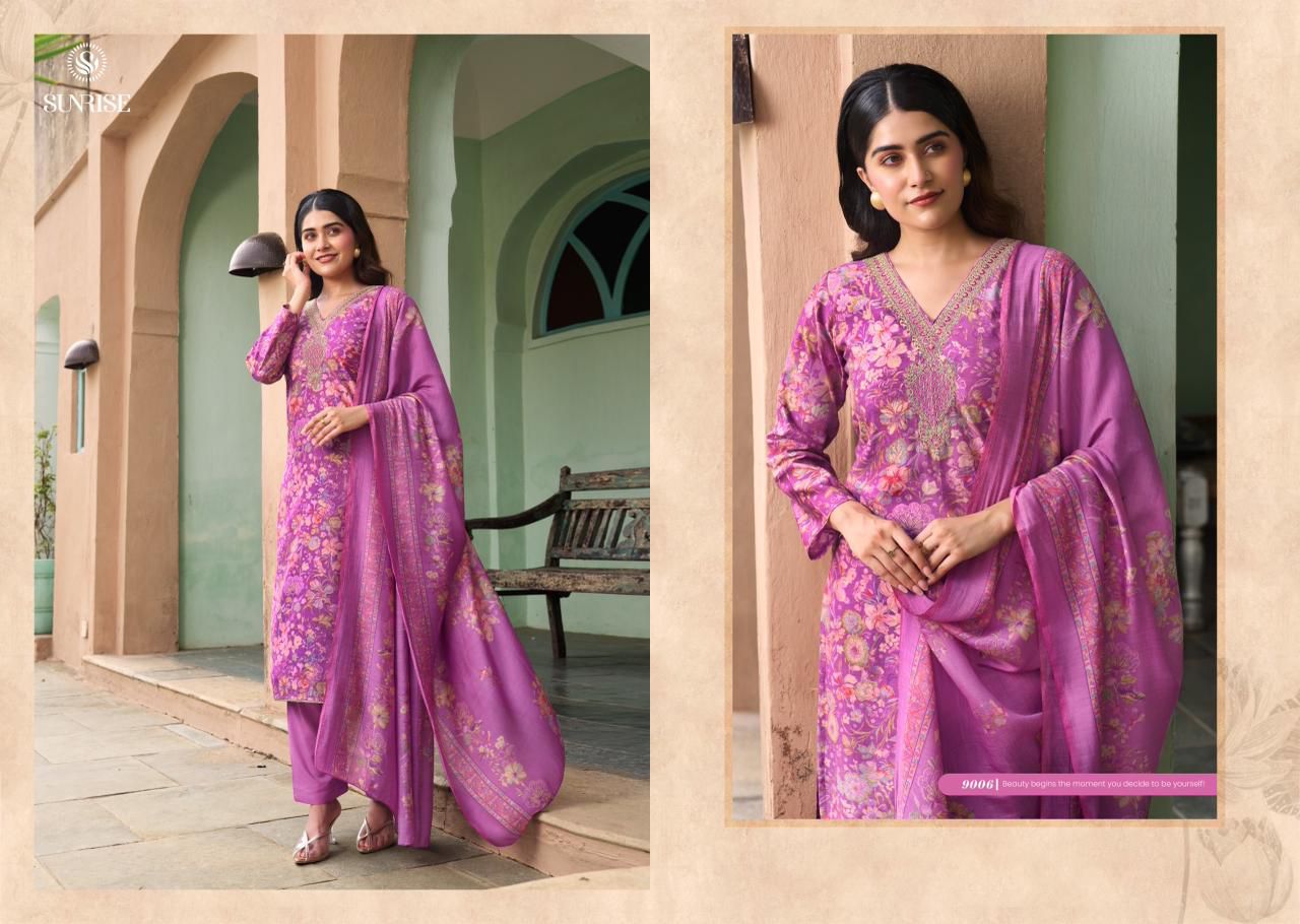 Sabaya Silk Vol 9 Sunrise Modal Silk Pant Style Suits Exporter