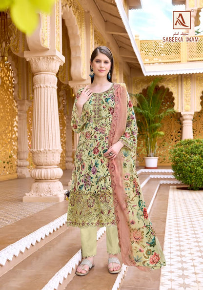 Sabeeka Imam Alok Cambric Cotton Karachi Salwar Suits Exporter India