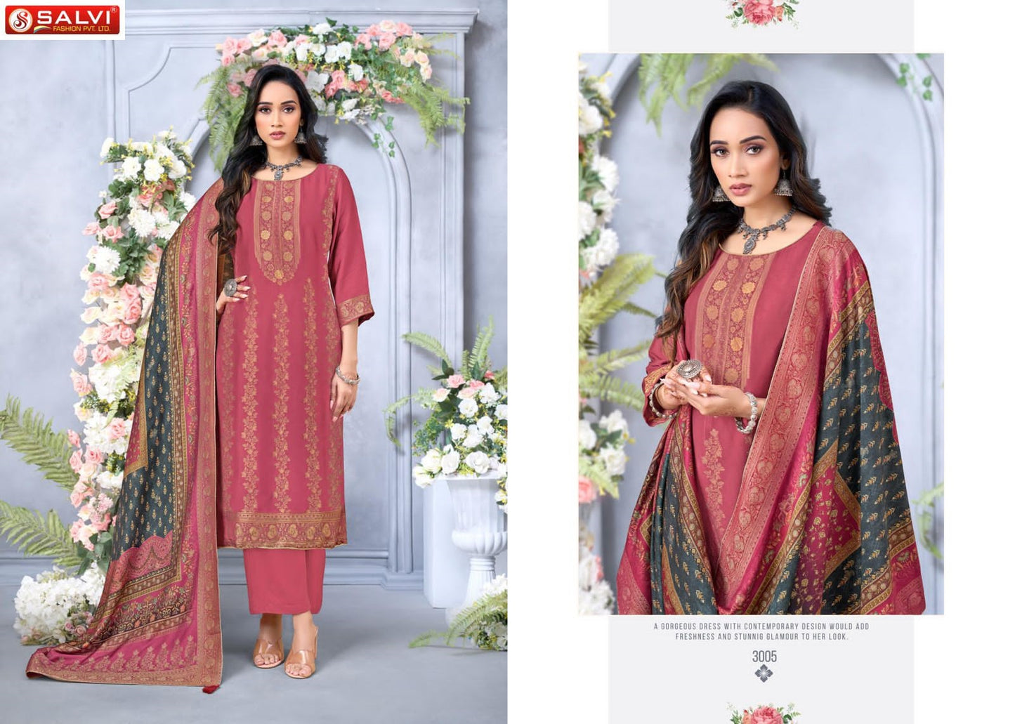 Sabhya Sachi Jaquard Vol 3 Salvi Fashion Pashmina Suits Supplier India