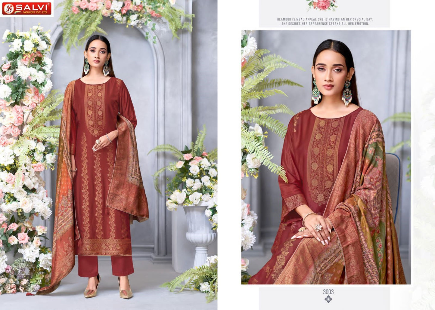 Sabhya Sachi Jaquard Vol 3 Salvi Fashion Pashmina Suits Supplier India