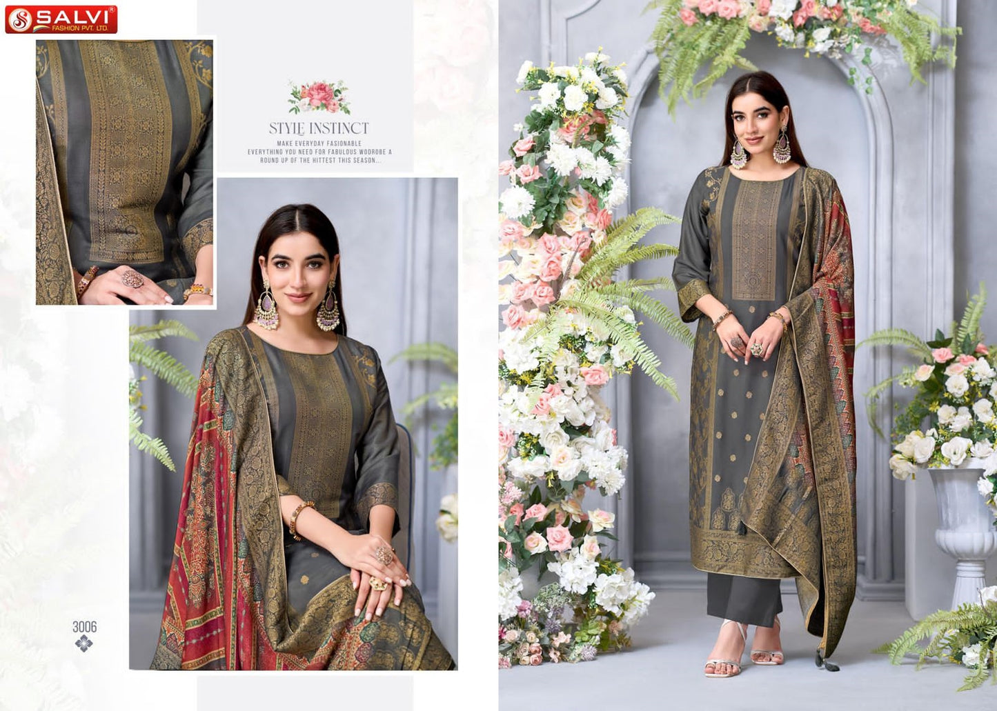 Sabhya Sachi Jaquard Vol 3 Salvi Fashion Pashmina Suits Supplier India