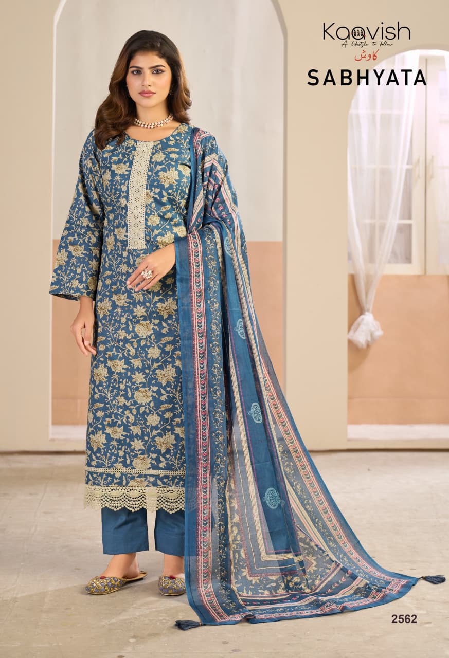 Sabhyata Kaavish Lawn Cotton Pant Style Suits Exporter Ahmedabad