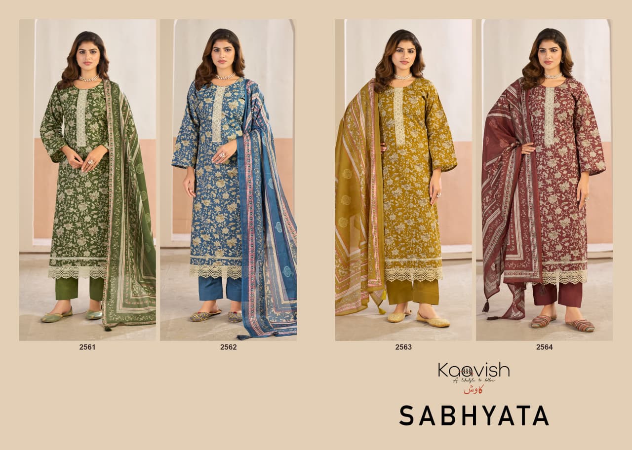 Sabhyata Kaavish Lawn Cotton Pant Style Suits Exporter Ahmedabad