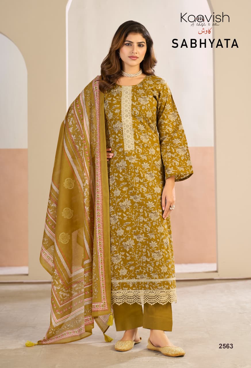Sabhyata Kaavish Lawn Cotton Pant Style Suits Exporter Ahmedabad
