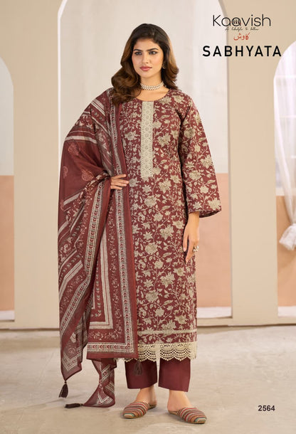 Sabhyata Kaavish Lawn Cotton Pant Style Suits Exporter Ahmedabad