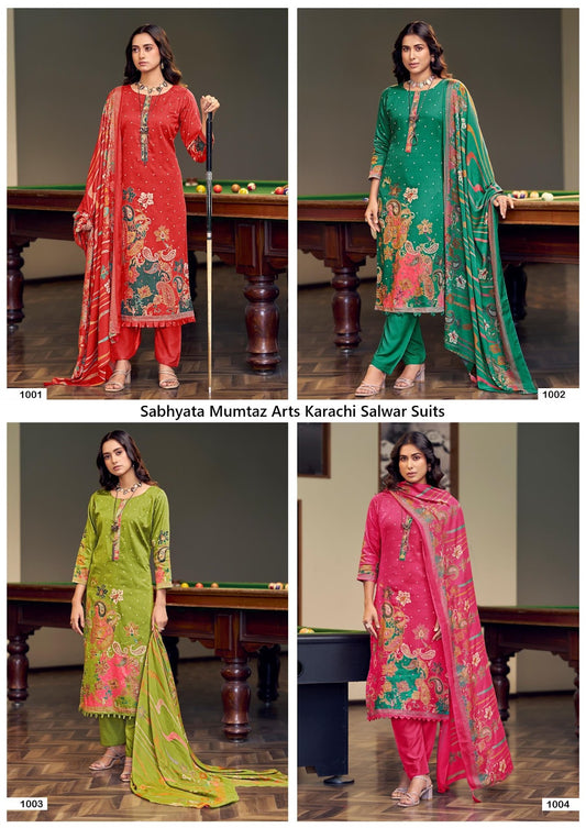 Sabhyata Mumtaz Arts Viscose Karachi Salwar Suits Wholesale