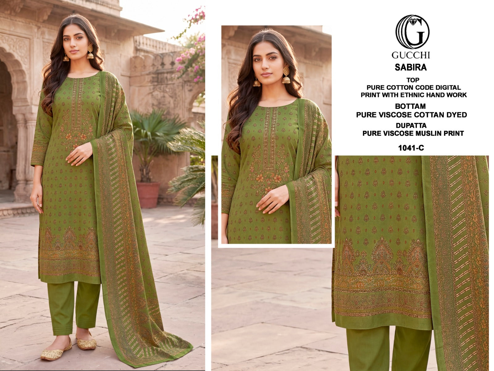 Sabira 1041 Gucchi Cotton Pant Style Suits Exporter