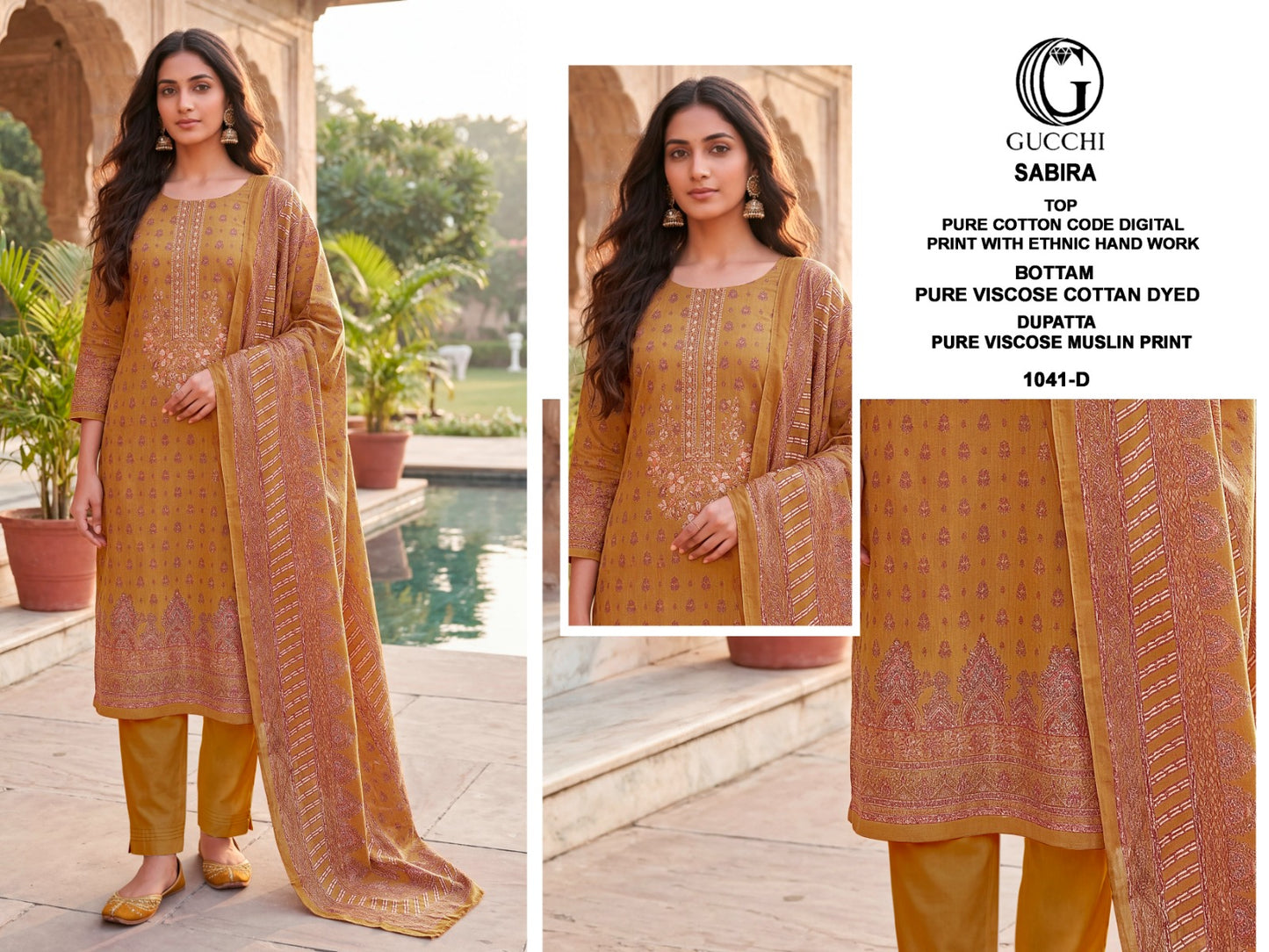 Sabira 1041 Gucchi Cotton Pant Style Suits Exporter