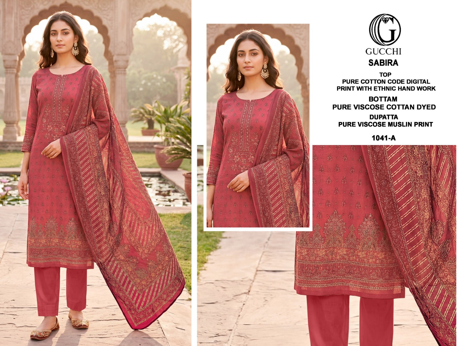 Sabira 1041 Gucchi Cotton Pant Style Suits Exporter