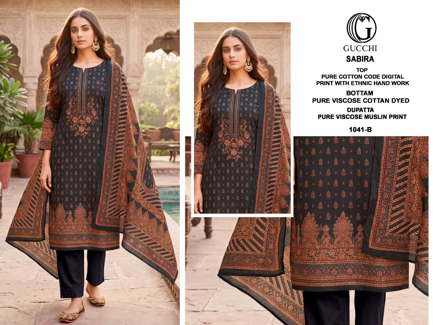 Sabira 1041 Gucchi Cotton Pant Style Suits Exporter