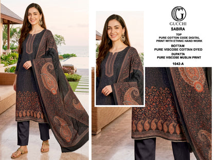Sabira 1042 Gucchi Cotton Pant Style Suits Supplier
