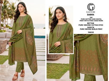 Sabira 1042 Gucchi Cotton Pant Style Suits Supplier
