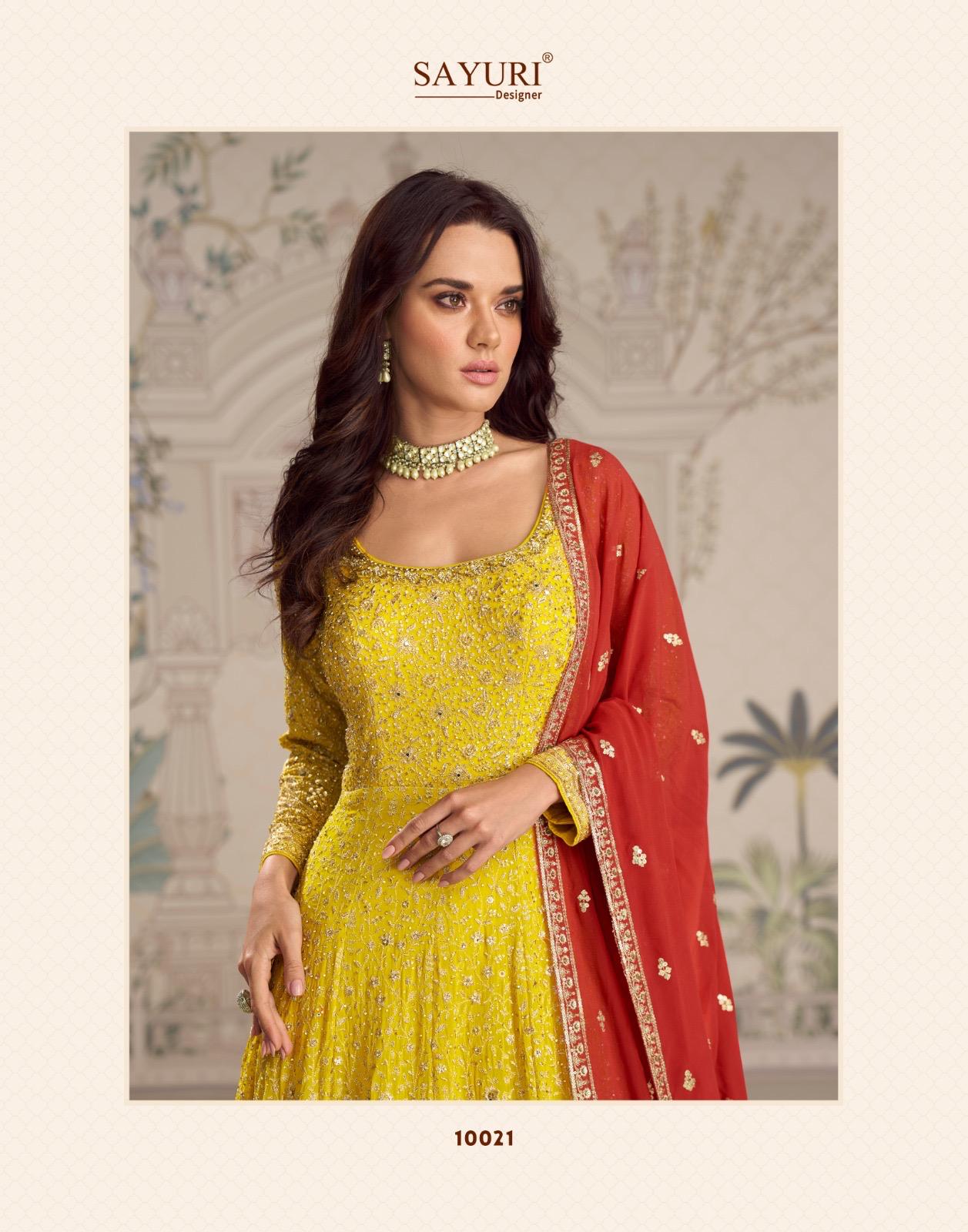 Saboori Sayuri Georgette Gown Dupatta Set Exporter India