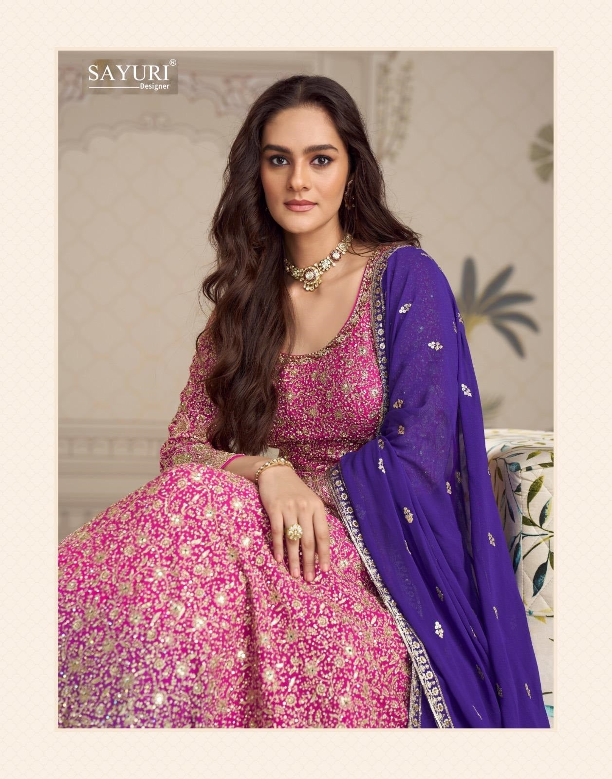 Saboori Sayuri Georgette Gown Dupatta Set Exporter India