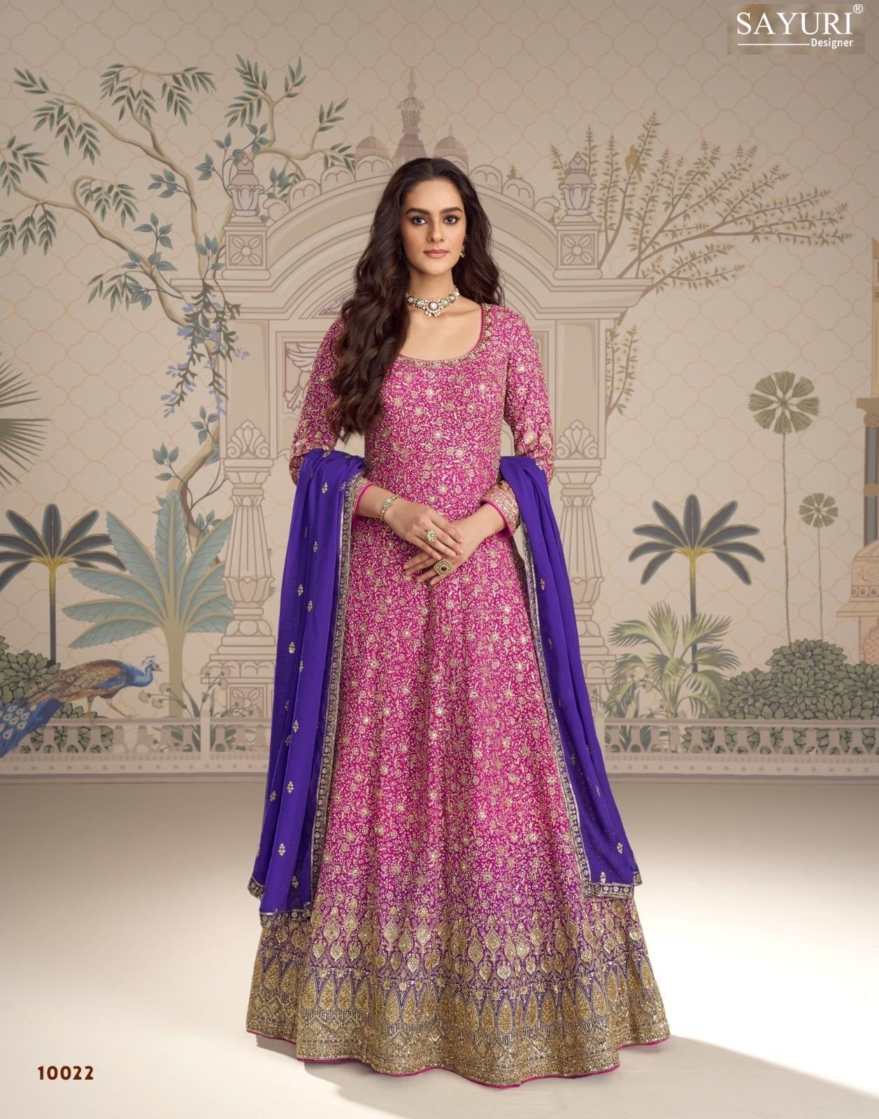 Saboori Sayuri Georgette Gown Dupatta Set Exporter India
