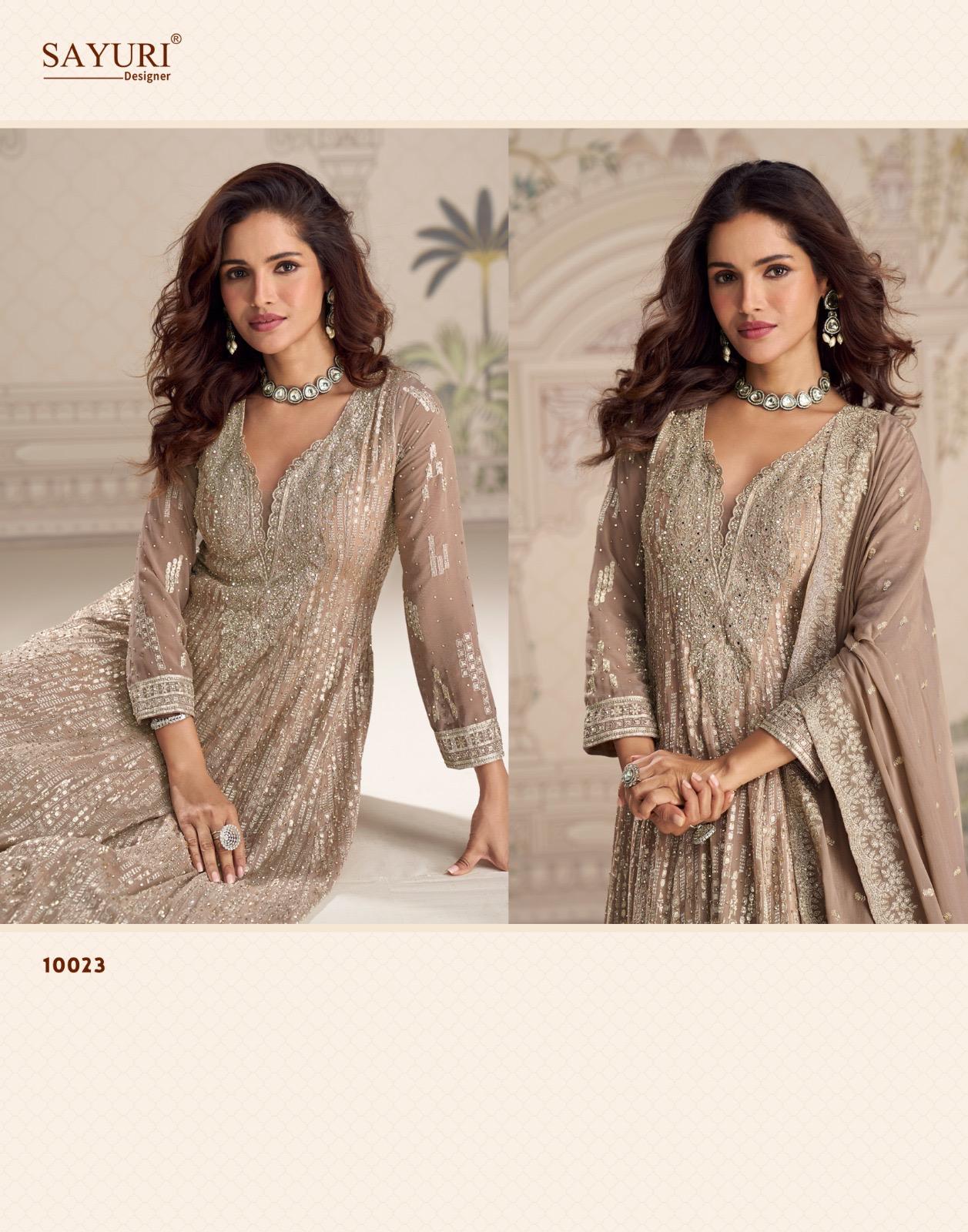 Saboori Sayuri Georgette Gown Dupatta Set Exporter India