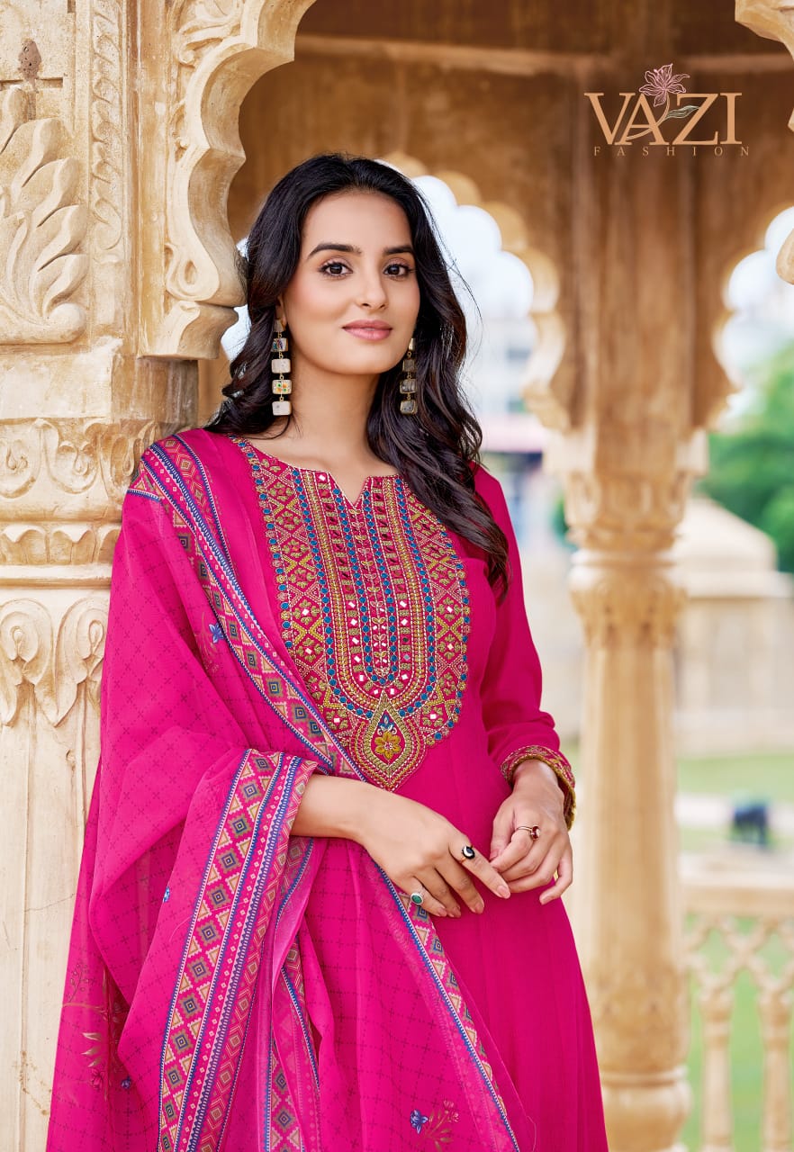 Saboori Vazi Fashion Viscose Readymade Anarkali Suits Supplier Gujarat