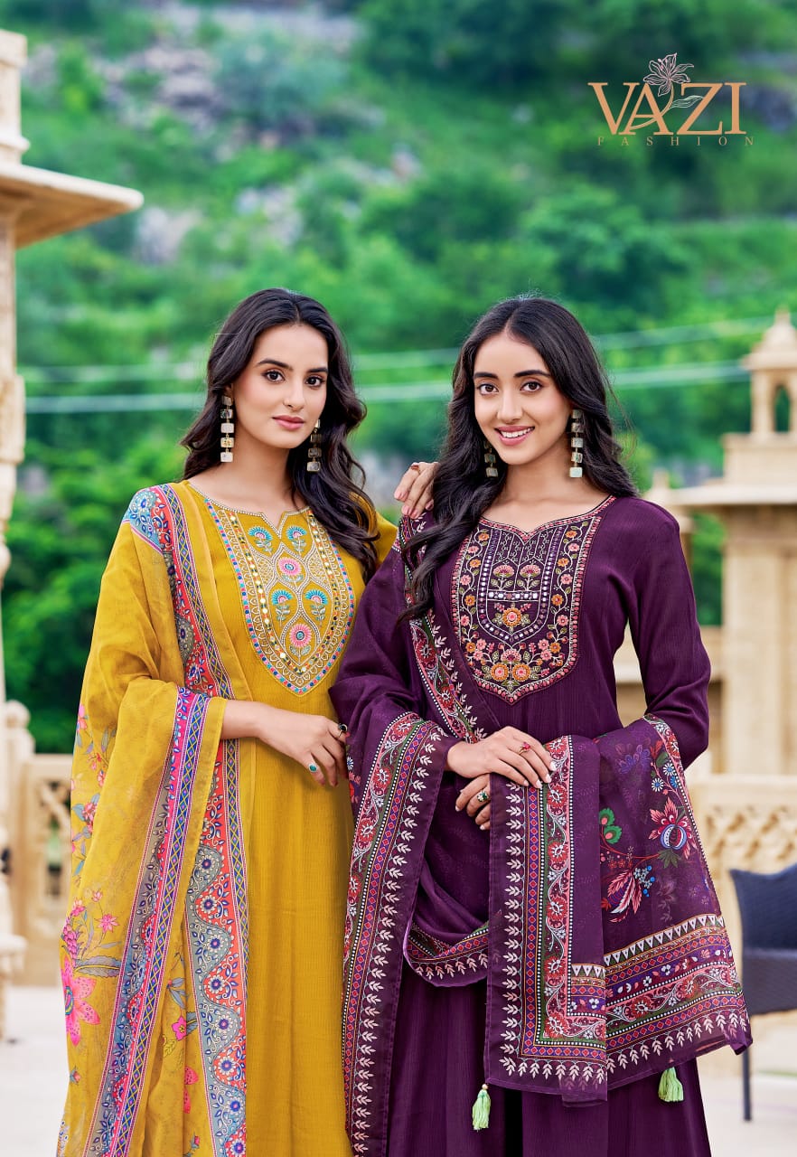 Saboori Vazi Fashion Viscose Readymade Anarkali Suits Supplier Gujarat