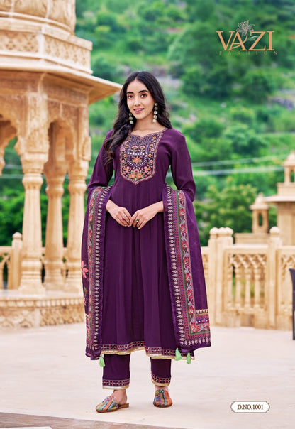 Saboori Vazi Fashion Viscose Readymade Anarkali Suits Supplier Gujarat
