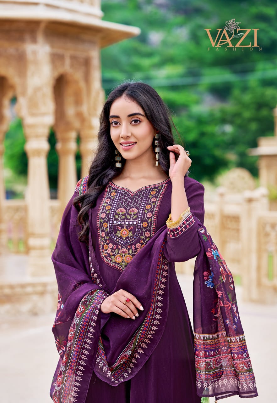 Saboori Vazi Fashion Viscose Readymade Anarkali Suits Supplier Gujarat