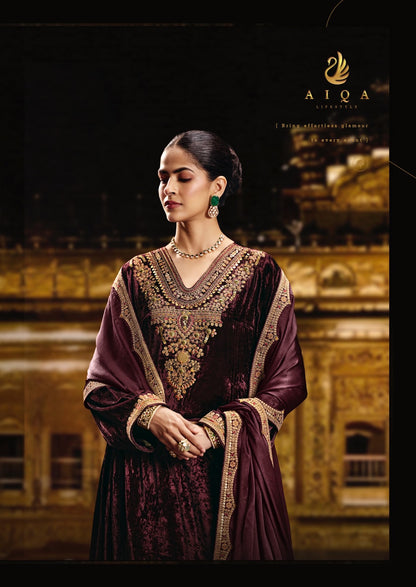 Sabr Aiqa Viscose Velvet Suits Manufacturer India