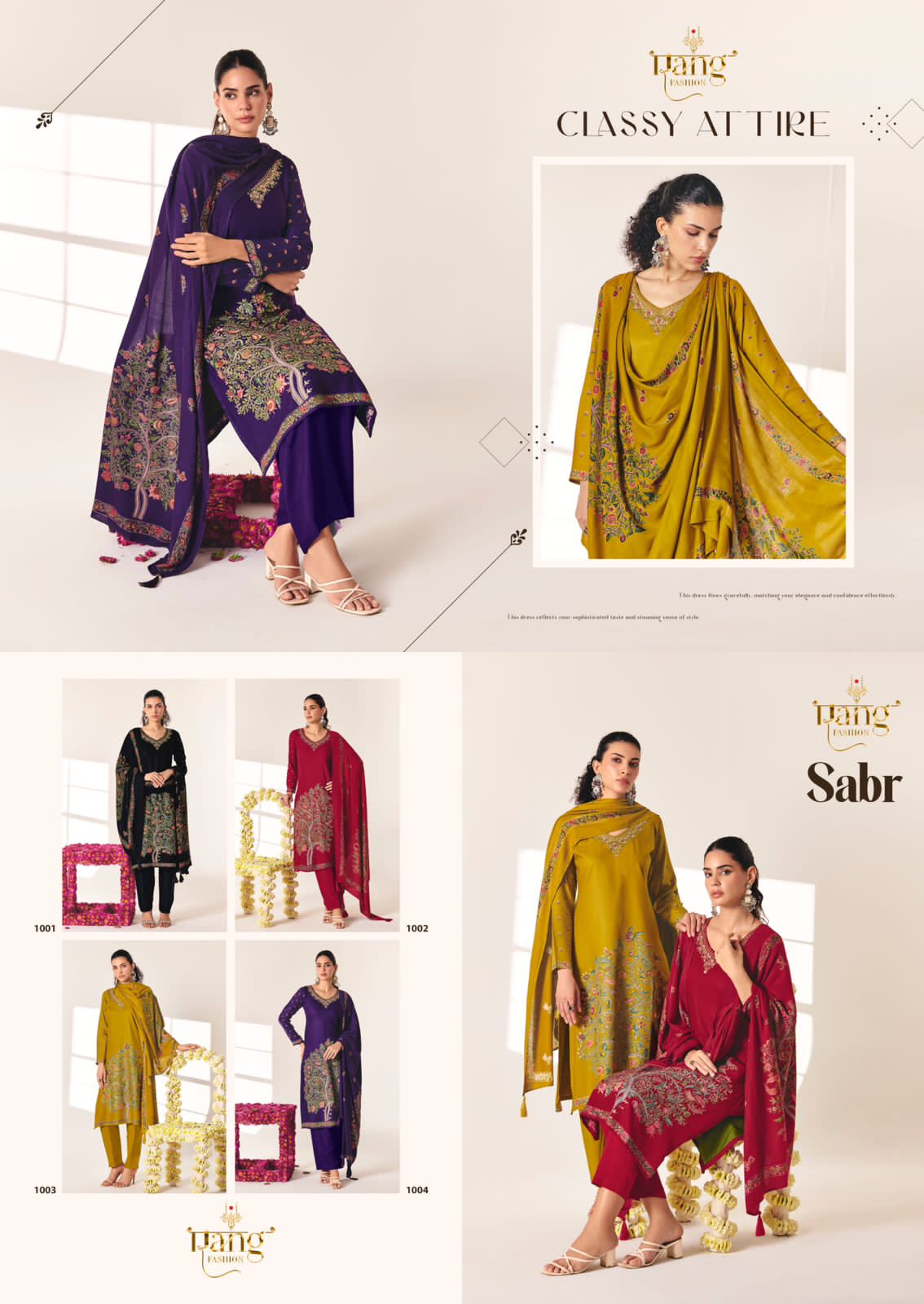 Sabr Rang Fashion Pashmina Suits Manufacturer Gujarat