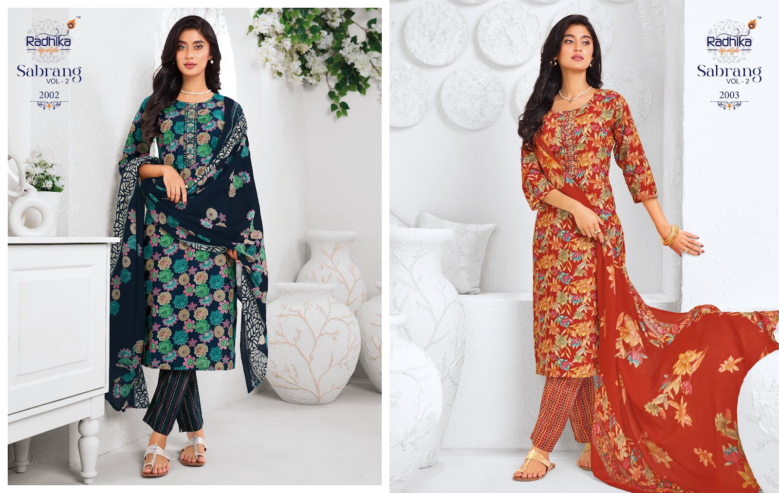 Sabrang Vol 2 Radhika Lifestyle Readymade Cotton Pant Suits Supplier Ahmedabad